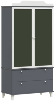 vidaXL Kreidetafel Kleiderschrank mit Tür Grau und Weiß Holzwerkstoff 42003037