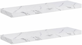 vidaXL Wandregal 2 pcs Weiß Marmor 80 x 23,5 x 4 cm Holzwerkstoff 42019972