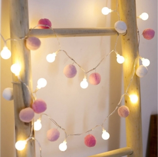 Sunicol LED-Lichterkette 2M 20LEDs Kugel Lichterkette, Globe, Innen Weihnachten Deko, Batterie, Warmweiß für Hochzeitsfeier, Geburtstag, Balkon, Wand, Baum, Hinterhof