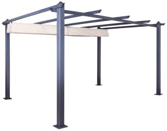 Premium Alu Pavillon anthrazit beige 3x3 m Pergola Neustes Modell