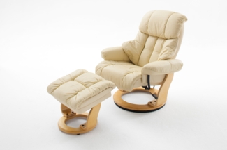 Relax-Sessel mit Hocker CALGARY, creme/naturfarben