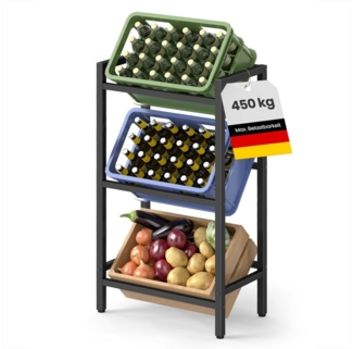 SONGMICS Flaschenregal Getränkekistenregal Aufbewahrungsregal Getränkeregal, jede Ebene bis 150 kg belastbar
