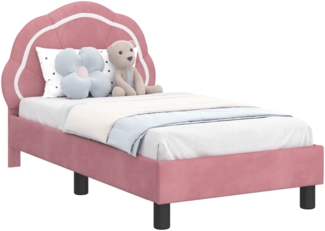 vidaXL Kinderbettgestell mit Kopfteil Rosa 70x140 cm Samt 42010897