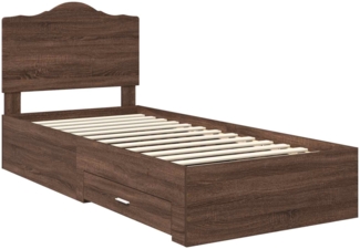 vidaXL Bettrahmen Braun Eichen-Optik 90x190 cm Holzwerkstoff 3413663