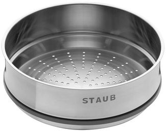 Gemüsetopf Staub Dämpfeinsatz, rund 24 cm Edelstahl Silber starke Silikondichtung, (1-tlg)