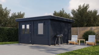 Lugarde Select Modern Gartenhaus Solingen 388x388cm - Schwarzes Öl