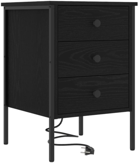 vidaXL Nachttisch Schwarz Eichen-Optik 42 x 41 x 61 cm Holzwerkstoff 859480