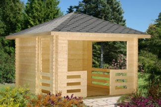 Palmako Gartenpavillon Julie 105 m² Gartenpavillon aus Holz Gartenhütte Gartenlaube
