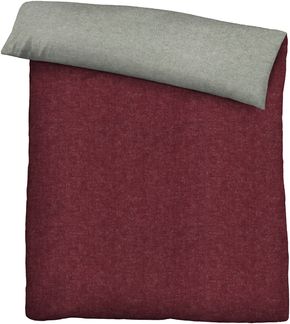 biberna Melange-Flanell Bettwäsche 0840500 MELANGE UNI, burgunder, 1x 200x200 cm + 2x 80x80 cm