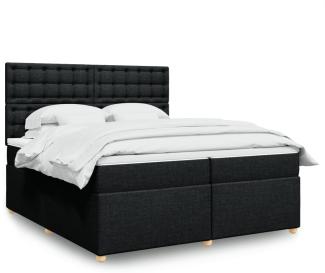 vidaXL Boxspringbett mit Matratze Schwarz 200x200 cm Stoff 3293703