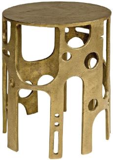 Casa Padrino Designer Beistelltisch Bronze Ø 50 x H. 60 cm - Runder Aluminium Tisch - Wohnzimmer Möbel - Luxus Möbel - Designer Möbel - Luxus Einrichtung - Designer Einrichtung