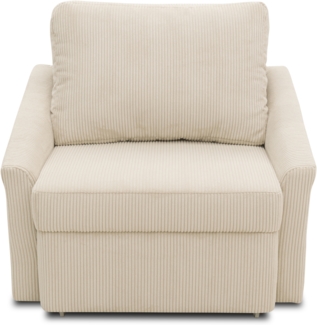 DOMO. collection Sessel Relax Box, Polstersessel mit Boxspringfederung und Schlaffunktion, Armsessel, Cocktailsessel, Loungesessel, 108 x 96 x 86 cm (BxTxH), beige