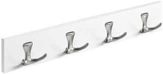 Hettich Holzgarderobe 4 Haken 50,0 x 8,0 x 4,6 cm weiß