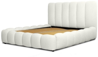 Polsterbett Doppelbett HEDA 180x200cm in Stoff Perfect Harmony Altweiß