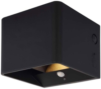 GLOBO LIGHTING LED Wandleuchte, LED-Leuchtmittel fest verbaut, Warmweiß, Wandlampe Wandleuchte Flurleuchte LED Bewegungsmelder schwarz Akku