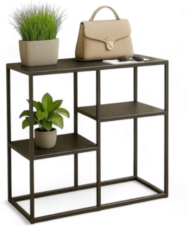 DanDiBo Konsolentisch Schmal Metall Modern 80 x 80 x 26 cm Sideboard Beistelltisch 96634 Ablagetisch Flurtisch Sofatisch