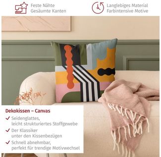 Bilderdepot24 Dekokissen drinnen Kissenhülle/ Sofakissen/ Zierkissen Kissenhülle bunt Muster Ab, Bezug mit / ohne Füllung Zierkissen Outdoor Sofa Bett