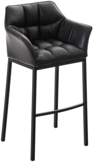 Barhocker GIBEL - Kunstleder Schwarz 64 x 48 x 110 cm Schwarz | Barstuhl Mit Lehne Tresenhocker Tresenstuhl Kneipenhocker Kneipenstuhl