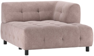 Modulsofa Louis Chaiselongue aus Rippstoff Rechts, Rosa