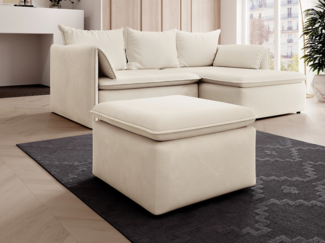 Vente-unique - Hocker - Feincord - Beige - TEODORA