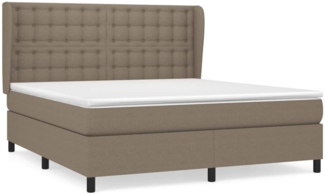 vidaXL Boxspringbett mit Matratze Taupe 180x200 cm Stoff 3128305
