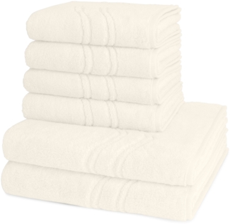 Ross Cashmere feeling 6 tlg. Frottier-Set - 4 X Handtuch (50 X 100cm), 2 X Duschtuch (75 X 140cm) - 520 g/m2 - Champagner