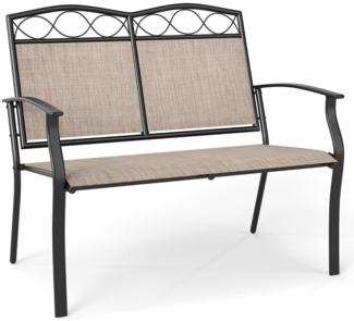 Wetterfeste Gartenbank für 2 Personen Outdoor Sitzbank bis 300 kg Belastbar Stoff Balkonbank