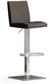 Barstuhl 'Lopes III' - Leder Braun - Edelstahl