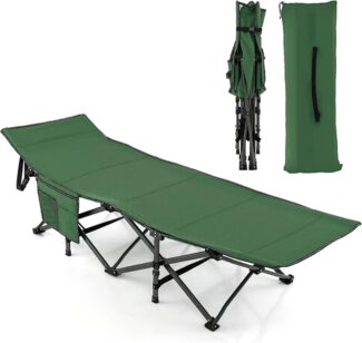 KOMFOTTEU Feldbett Campingbett klappbar mit Seitentasche & Tragetasche, bis 272 kg belastbar