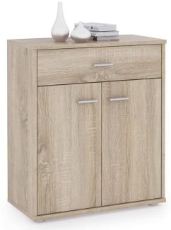 CARO-Möbel Kommode Sideboard Schrank Tommy in Sonoma Eiche, Anrichte mit 1 Schublade und 2 Türen