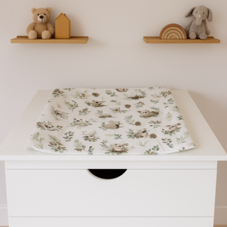 Wickelauflage 75 × 75 cm weiß australische Tiere Baumwolle