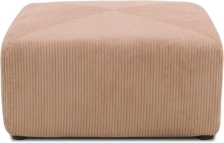 DOMO. collection Polsterhocker 800011, Hocker, quadratisch, individuell kombinierbar, Cord Modul-Fußhocker, Polstergarnitur, 85 x 85 x 42 (BxTxH), rose