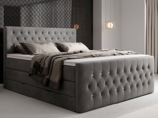 wonello Boxspringbett Sira, mit Bettkasten, Matratzen und wonello premium Topper, Samt + Kristalle