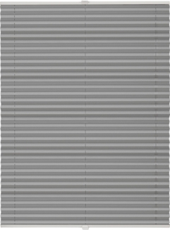 ondeco Plissee nach Maß für alle Fenster innen Montage in Glasleiste mit Spannschuh Sonnenschutz Rollo Sichtschutz Blickdicht - Hellgrau - B): 61-70 cm, H): 201-250 cm