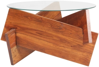 Couchtisch, Sofatisch 60 cm Massivholz Akazie