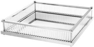 Casa Padrino Luxus Serviertablett Silber 39,5x39,5 x H. 9 cm - Gastronomie Accessoires