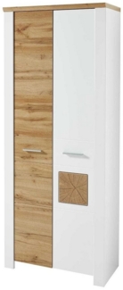 Garderobenschrank vito Materio, Holzwerkstoff, Kunststoff, Weiß, Holzfarben, 80 x 198 x 39 cm