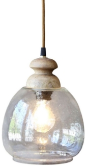 Vintagehaus Hängeleuchte Vintage Hängelampe Maison De Campagne Glas Mangoholz Rund