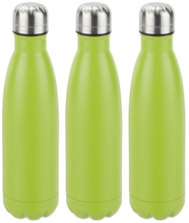 3 x Trinkflasche Edelstahl grün