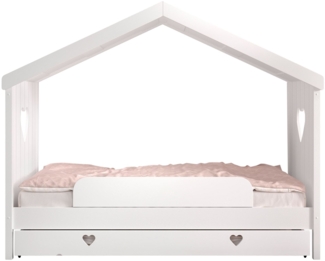 Hausbett Kamila 4 213x99x172 Kinderbett Einzelbett Massivholz+MDF Weiß