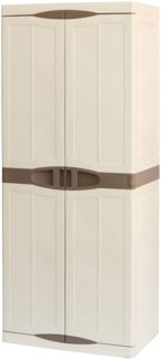 Dmora Adenina Outdoor-Garderobe, Mehrzweck-Balkonschrank, 2-türiger Outdoor-Kleiderschrank, 100 % Made in Italy, Beige und Braun, elegantes Finish, 70 x 47 x 179 cm