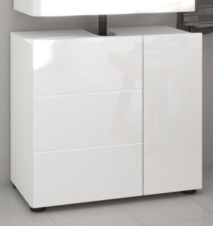 Inn. Furn Waschbeckenunterschrank Larik (Badschrank in weiß Hochglanz, Breite 60 cm) 2-türig