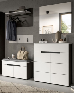 Garderobe Set 5-tlg. Cooper in weiß und grau 175 cm
