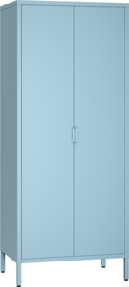 skølm 'Ituri' Kleiderschrank, Metall, 170x45x80 cm, blau, Garderobe mit 4 Fächern und 2 Kleiderstangen