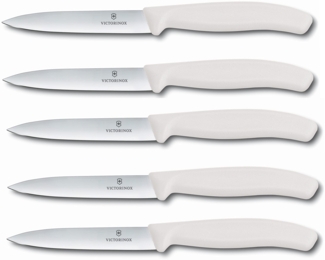 Victorinox | Swiss Classic Gemüsemesser Set | Weiß | 5-teilig | 10 cm Klinge | präziser Schnitt | perfektioniert für Küche und Alltag