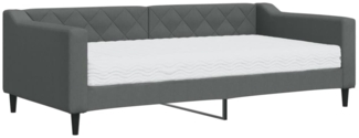 vidaXL Tagesbett mit Matratze Dunkelgrau 90x190 cm Stoff 3197419