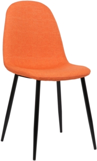 DELUKE® Esszimmerstuhl MOVI - Orange Stoff, Metall 88x44x51cm Strapazierfähiger & pflegeleichter Bezug Esszimmerstühle Stuhl Esszimmer Küchenstühle Wohnzimmerstühle