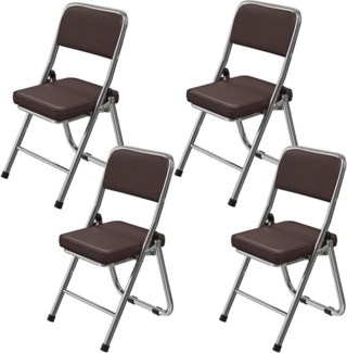 JEOBEST Klappstuhl Küchenstuhl Campingstuhl, Faltstuhl Besucherstuhl Konferenzstuhl, (Set, 4 St)Gepolstert - Metall-Gestell - für Gäste,Büro, Event & Party