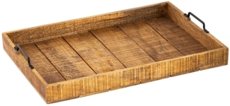 Amagohome Dekotablett Holztablett Serviertablett XXL 57x39cm Tablett Holz Deko Tablett aus M