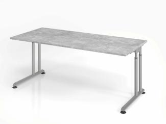 Schreibtisch C-Fuß 180x80 cm Beton/Silber